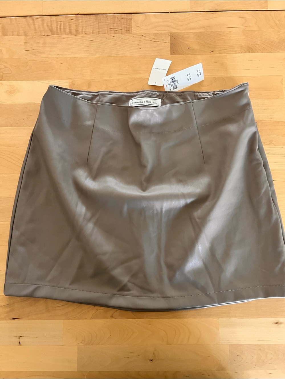 Abercrombie & Fitch Taupe Vegan Leather Mini Skirt